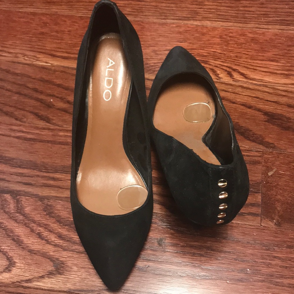 Black suede ALDO heels